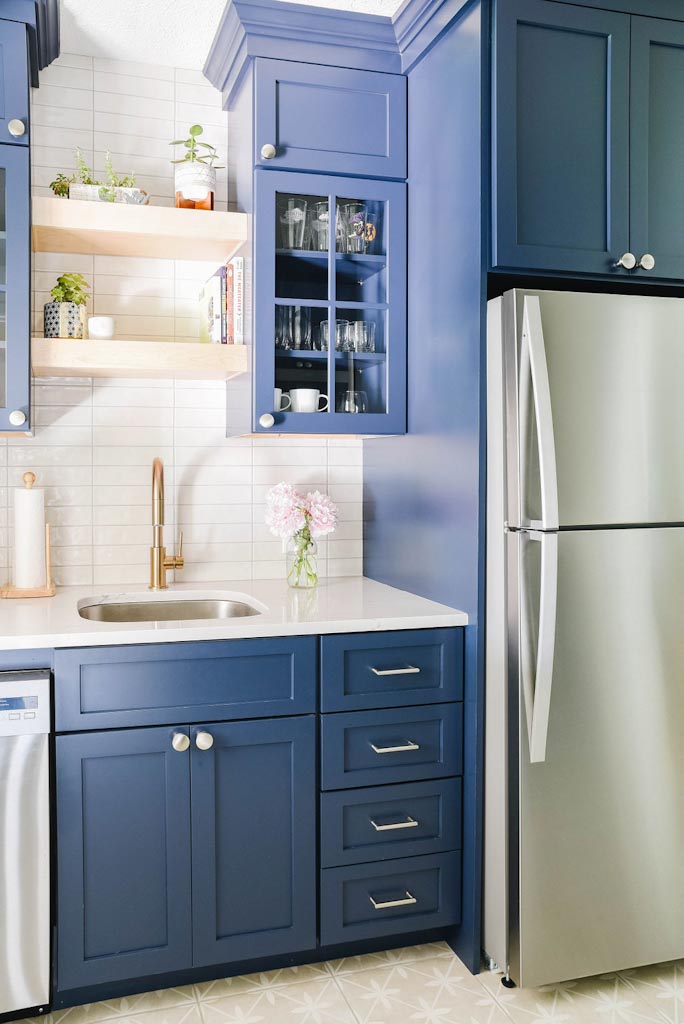 Blue cabinets kitchen